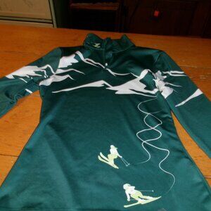 vtg ladies Spyder graphic skiers activewear half zip shirt xs